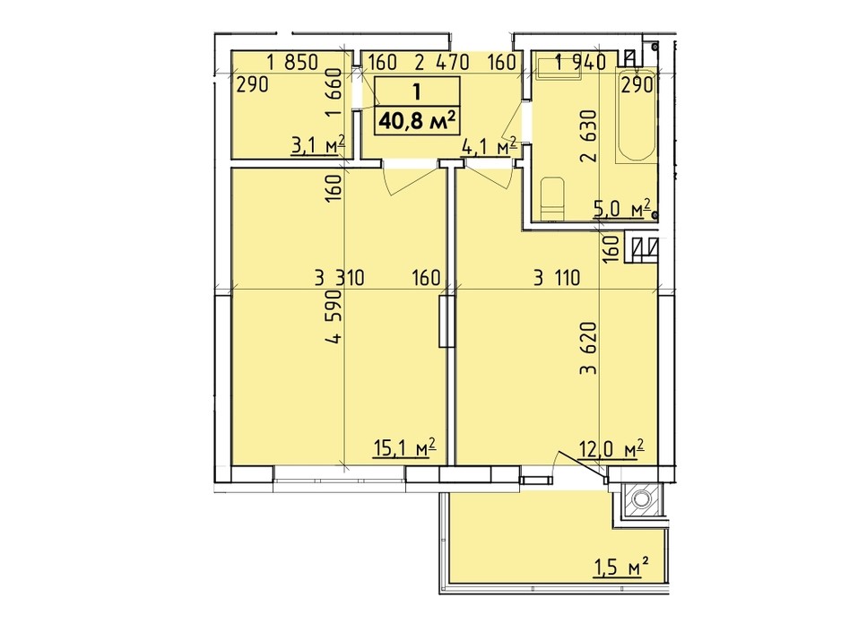 Планировка многоуровневой квартиры в ЖК Венский Квартал 40.8 м², фото 260745 Планировка многоуровневой квартиры в ЖК Венский Квартал 40.8 м², фото 260745