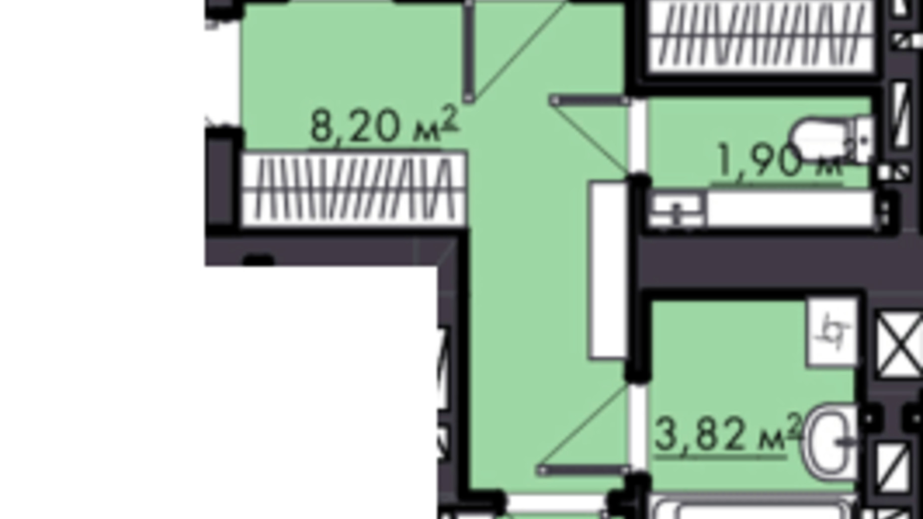 Планування 2-кімнатної квартири в ЖК Family City 63.12 м², фото 263025