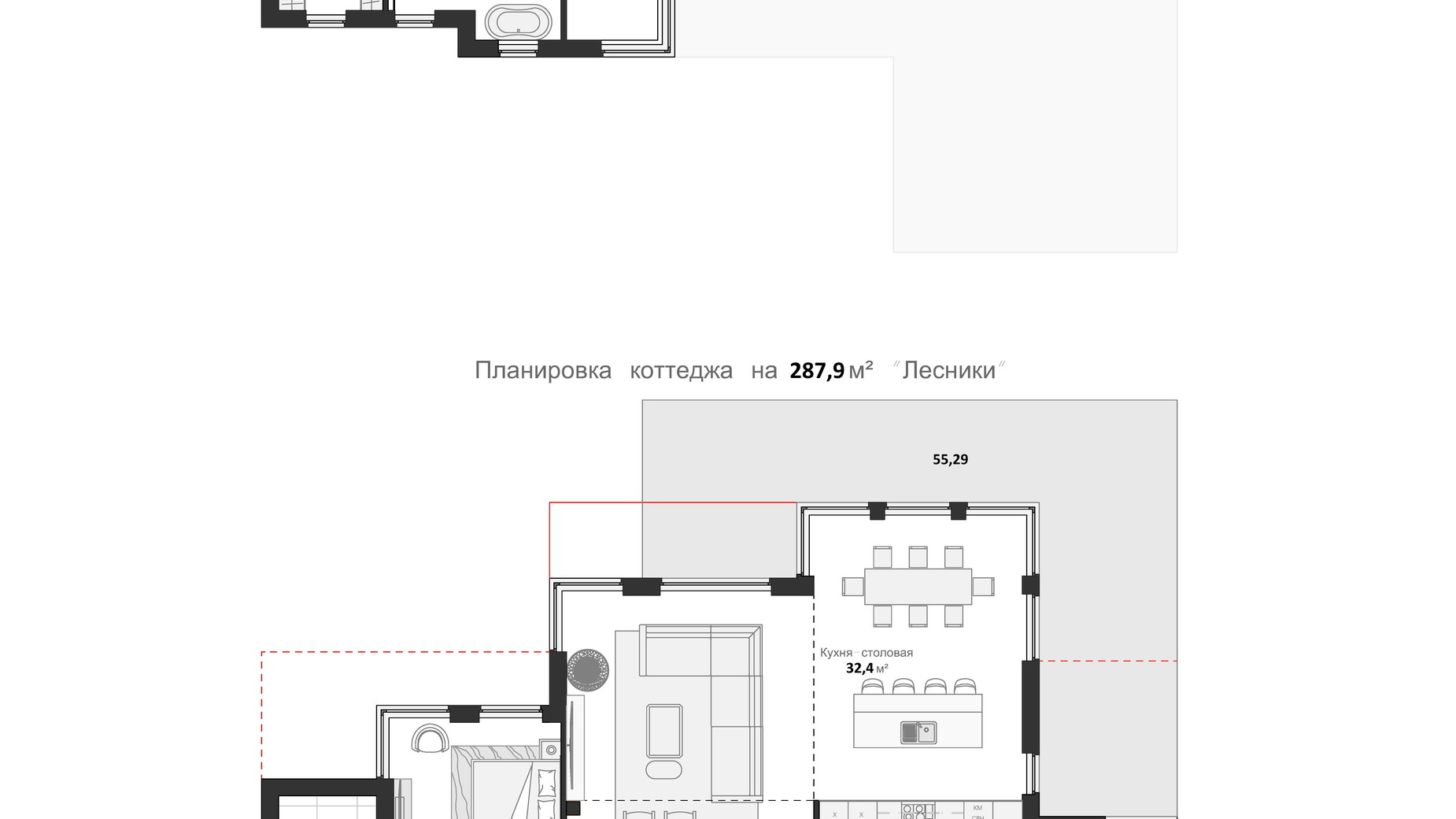 Планування котеджу в КМ 9 Елементів 288 м², фото 263401