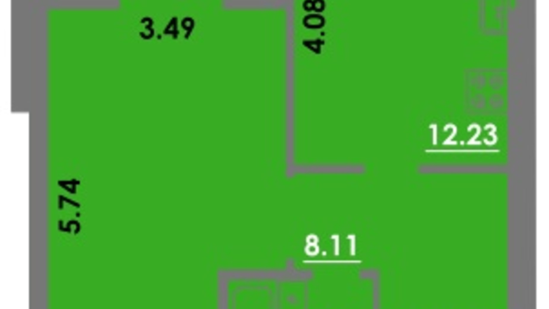 Планування 1-кімнатної квартири в ЖК Концепт 44.85 м², фото 264230