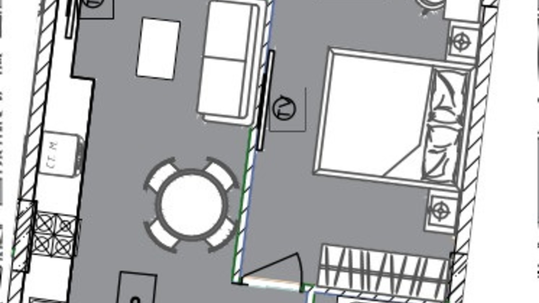 Планування 1-кімнатної квартири в Апарт-комплекс Ітака 43.1 м², фото 266623