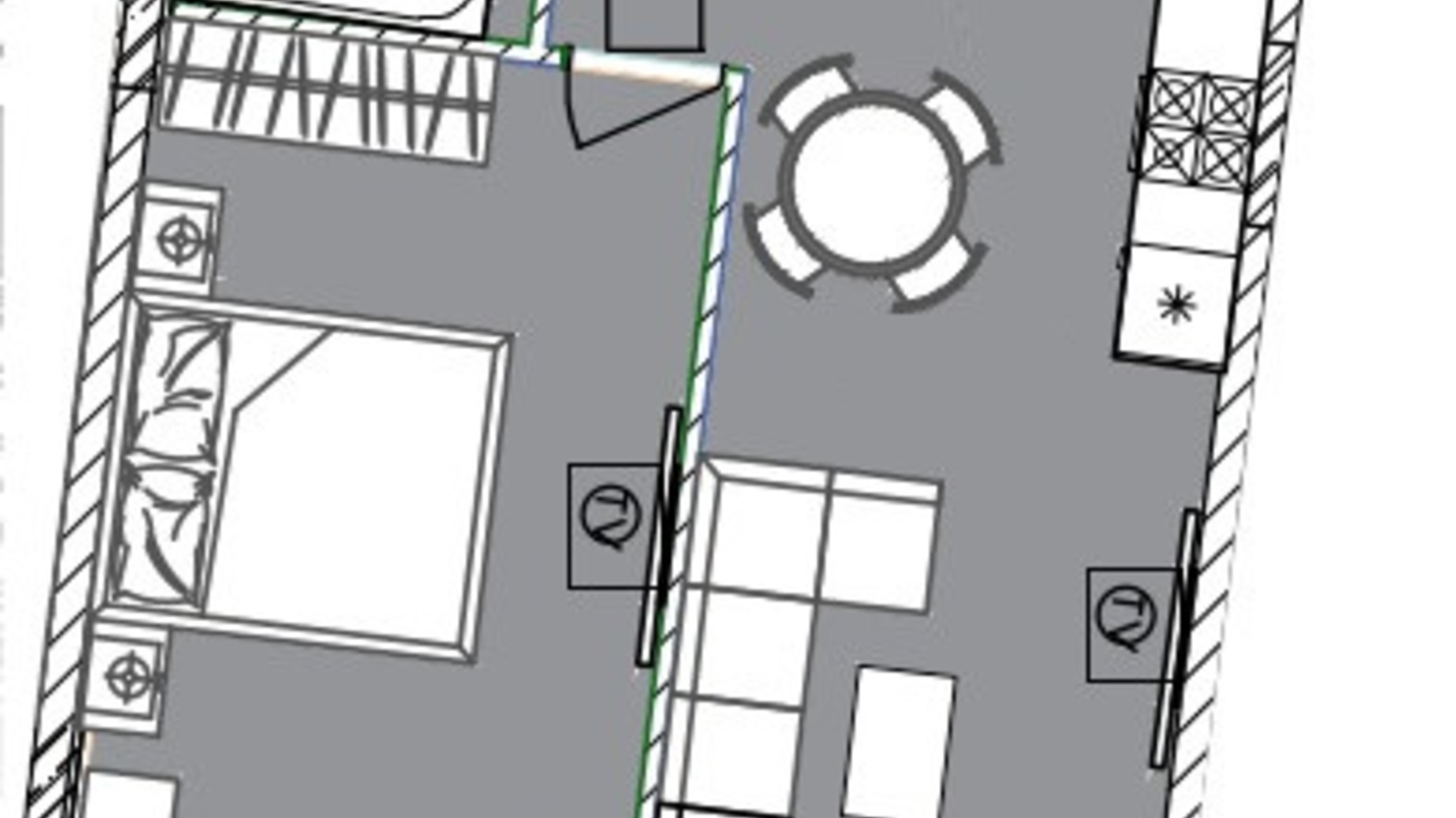 Планировка квартиры студии в Апарт-комплекс Итака 24.89 м², фото 266635