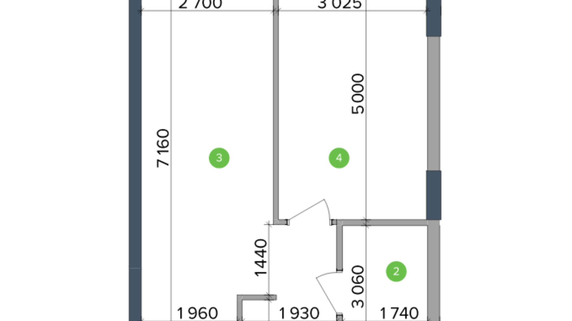 Планування 1-кімнатної квартири в ЖК Метрополіс 35.59 м², фото 266858