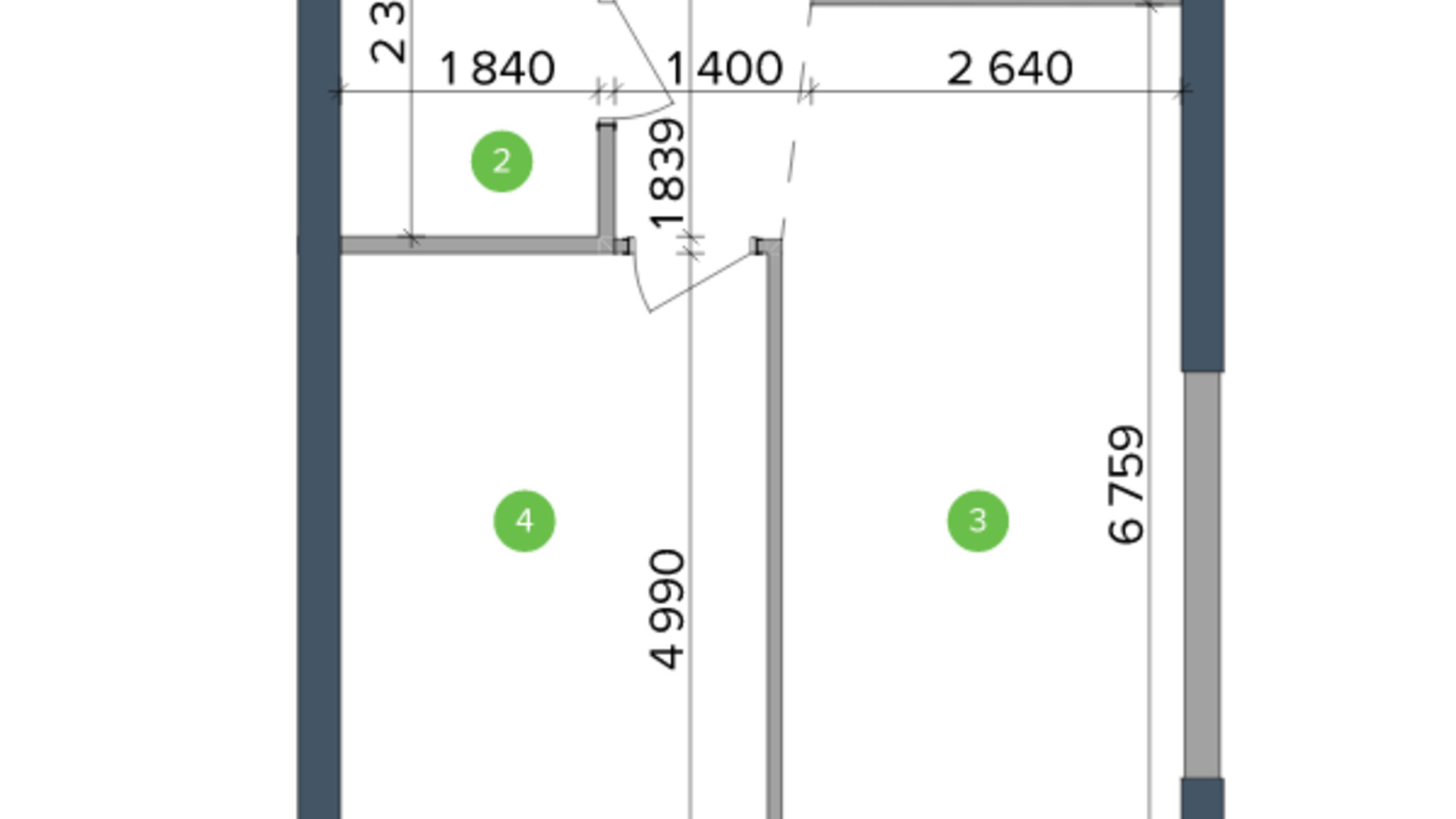 Планировка 1-комнатной квартиры в ЖК Метрополис 43.69 м², фото 266867