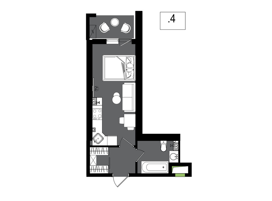 Планування квартири студії в ЖК Посейдон 27.6 м², фото 266947 Планування квартири студії в ЖК Посейдон 27.6 м², фото 266947