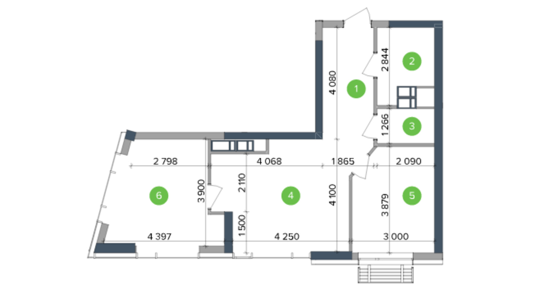 Планування 2-кімнатної квартири в ЖК Метрополіс 60.5 м², фото 266972