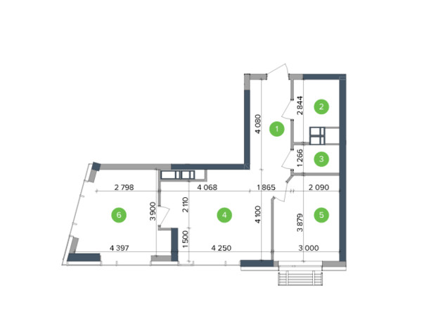 ЖК Метрополис: планировка 2-комнатной квартиры 66.33 м²