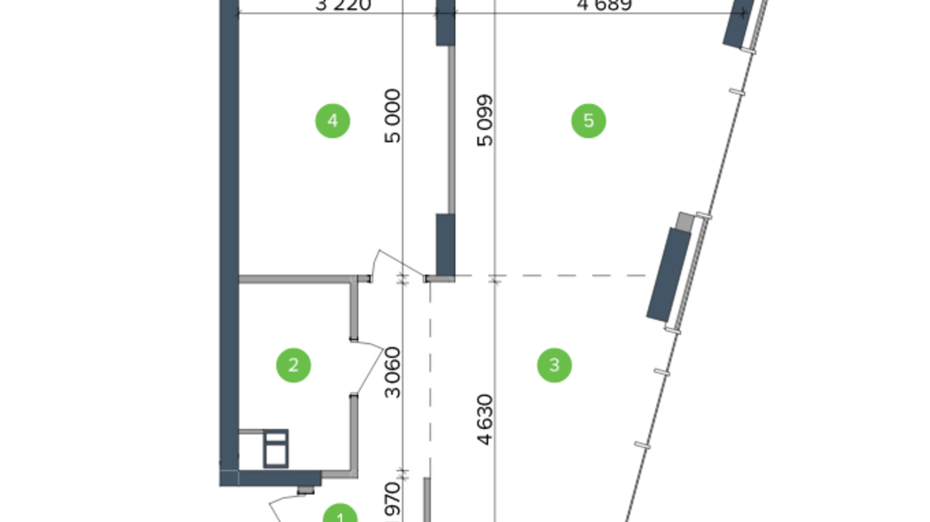Планування 2-кімнатної квартири в ЖК Метрополіс 64.35 м², фото 266981