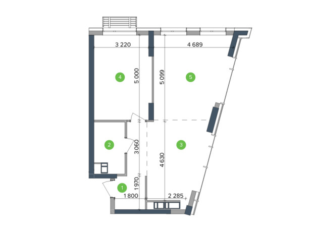 ЖК Метрополіс: планування 2-кімнатної квартири 64.35 м²