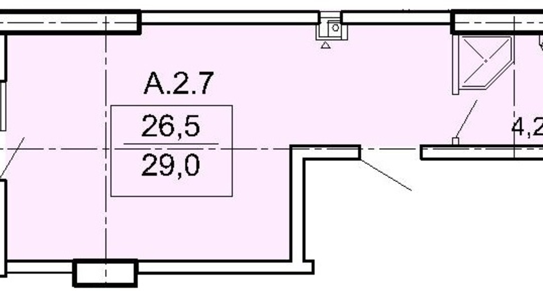 Планування квартири студії в ЖК Акрополь 31.2 м², фото 267192