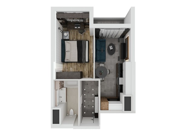 ЖК Эллада: планировка 1-комнатной квартиры 41 м²