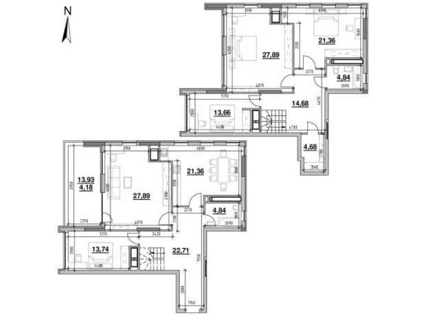 ЖК Nordica Residence: планировка 5-комнатной квартиры 181.83 м²