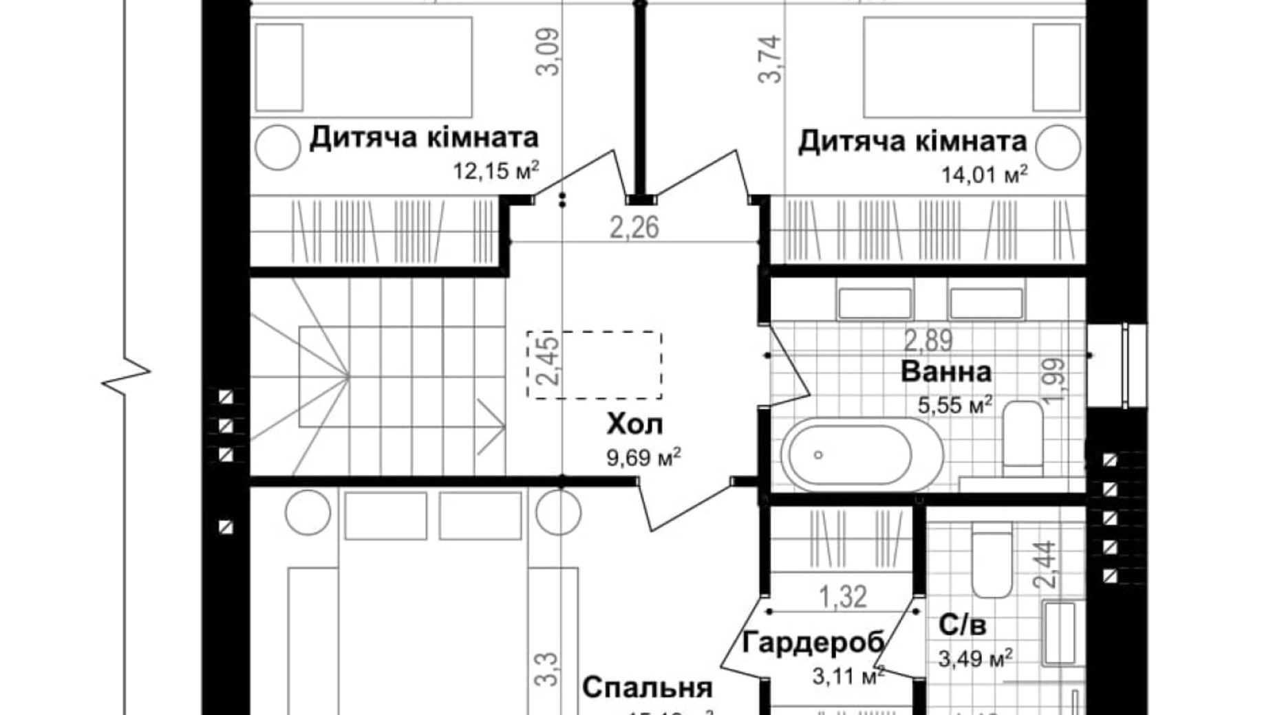Планування 5-кімнатної квартири в ЖК Smart & Green 126.15 м², фото 269570