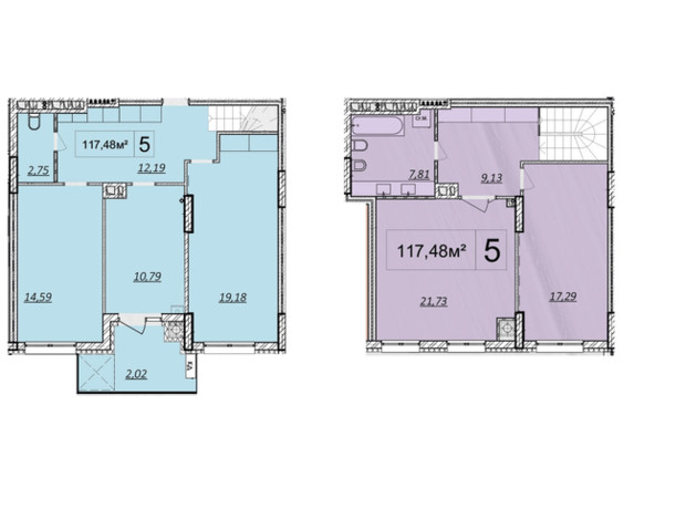 ЖК Панорама: планировка 4-комнатной квартиры 127.9 м²