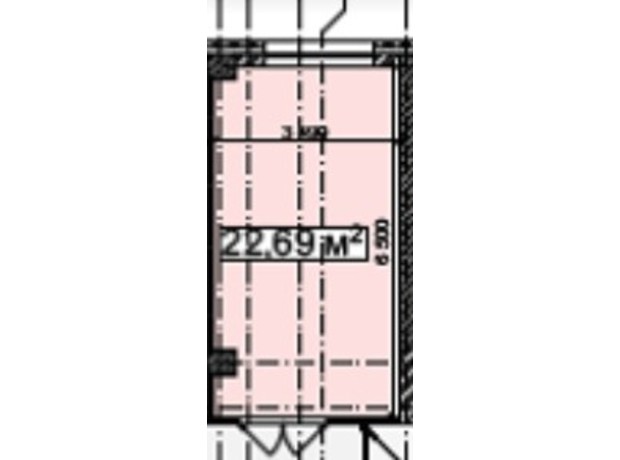 БЦ Idm Mall: планування приміщення 22.69 м²