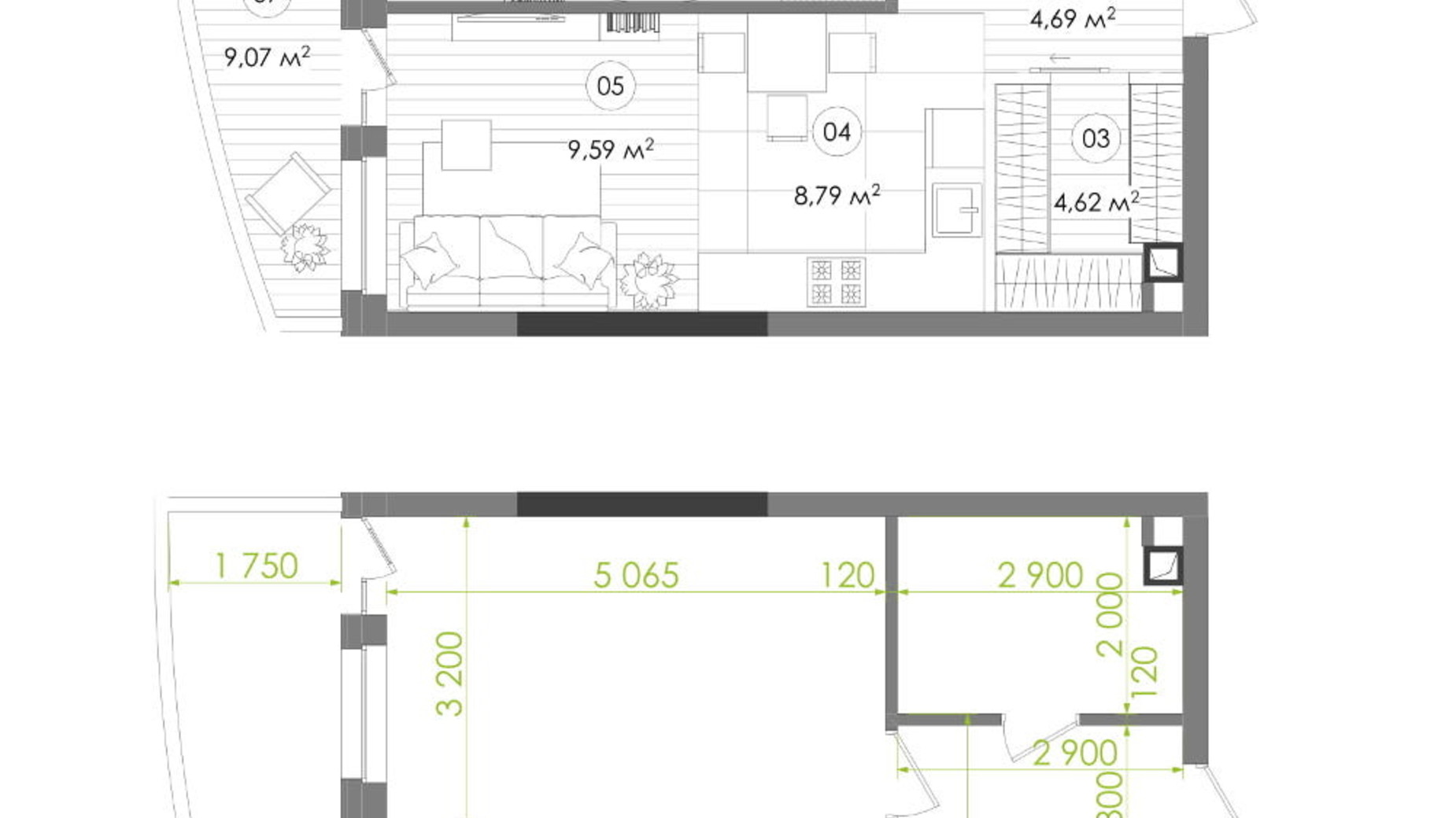 Планировка 1-комнатной квартиры в ЖК Creator City 52.13 м², фото 272332
