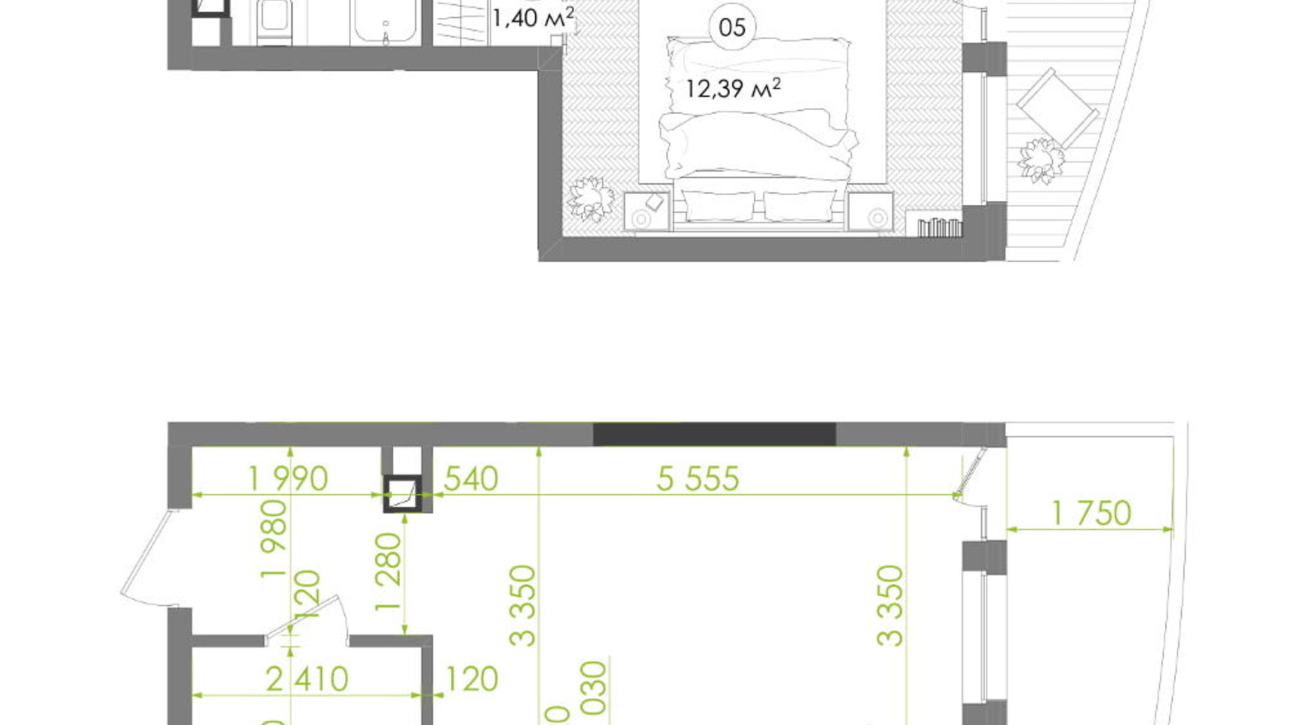 Планировка 1-комнатной квартиры в ЖК Creator City 45.32 м², фото 272340