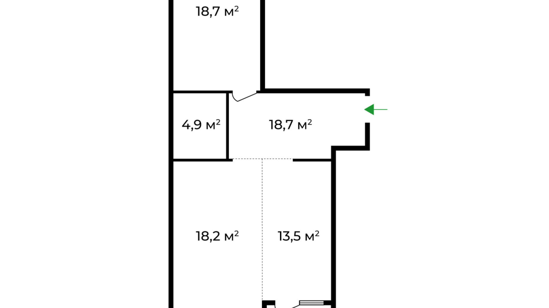 Планування 2-кімнатної квартири в ЖК Green Land 71.1 м², фото 272726