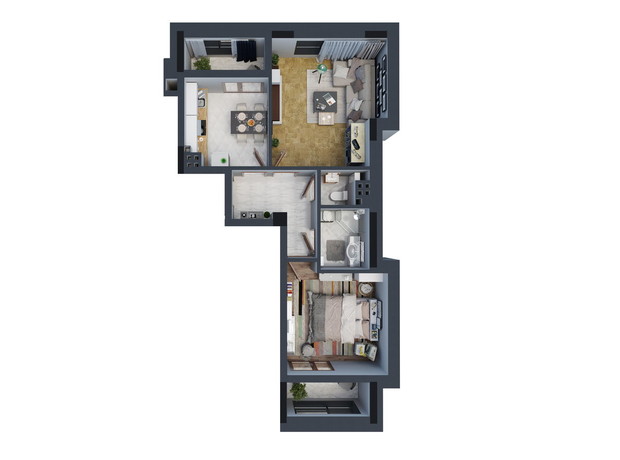 ЖК Новый проспект: планировка 2-комнатной квартиры 60 м²