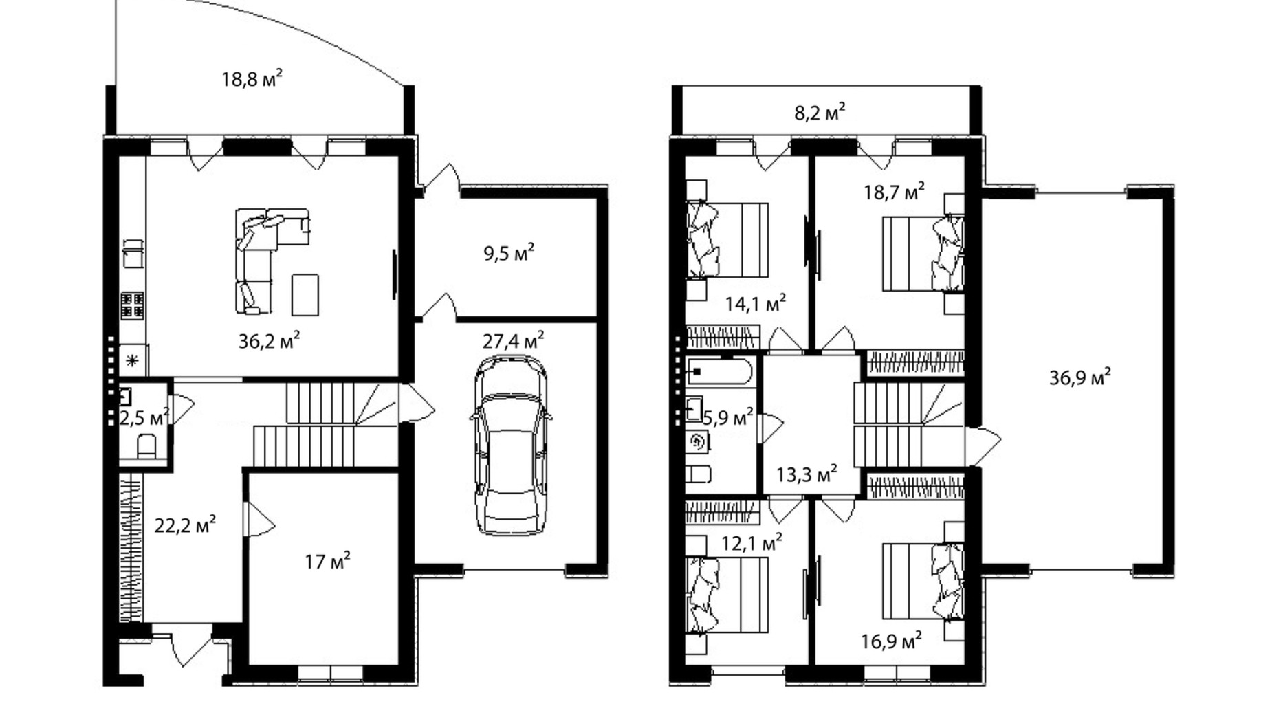 Планування таунхауса в Таунхаус Дулова 238 м², фото 273124