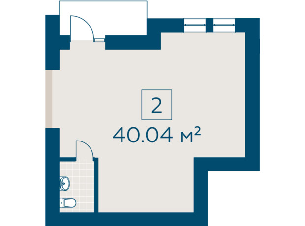 ЖК Киевский: планировка помощения 40.04 м²