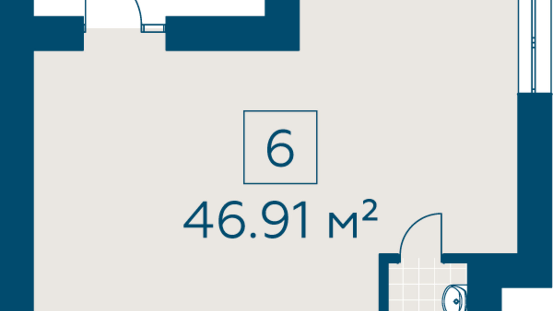 Планировка помещения в ЖК Киевский 46.91 м², фото 274840