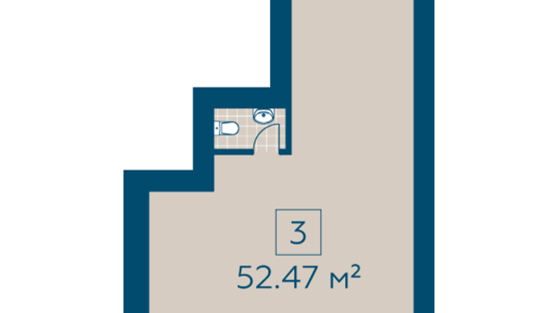 Планировка помещения в ЖК Киевский 52.47 м², фото 274841