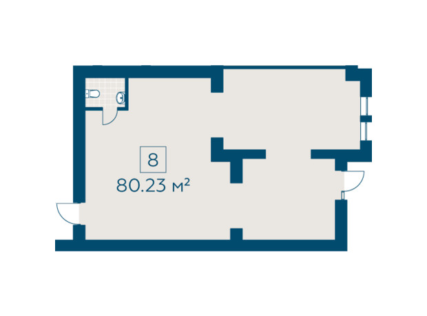 ЖК Киевский: планировка помощения 80.23 м²