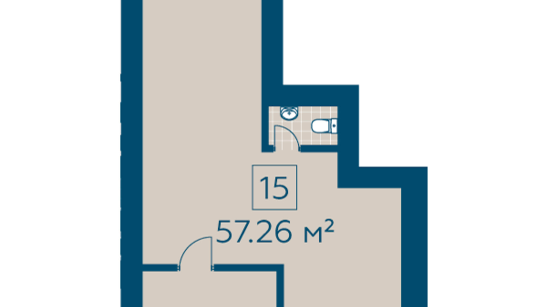 Планування приміщення в ЖК Київський 57.26 м², фото 274998