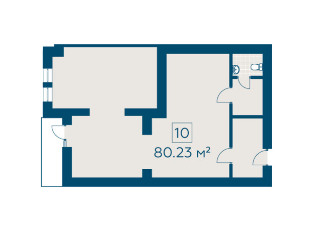 ЖК Київський: планування приміщення 80.23 м²