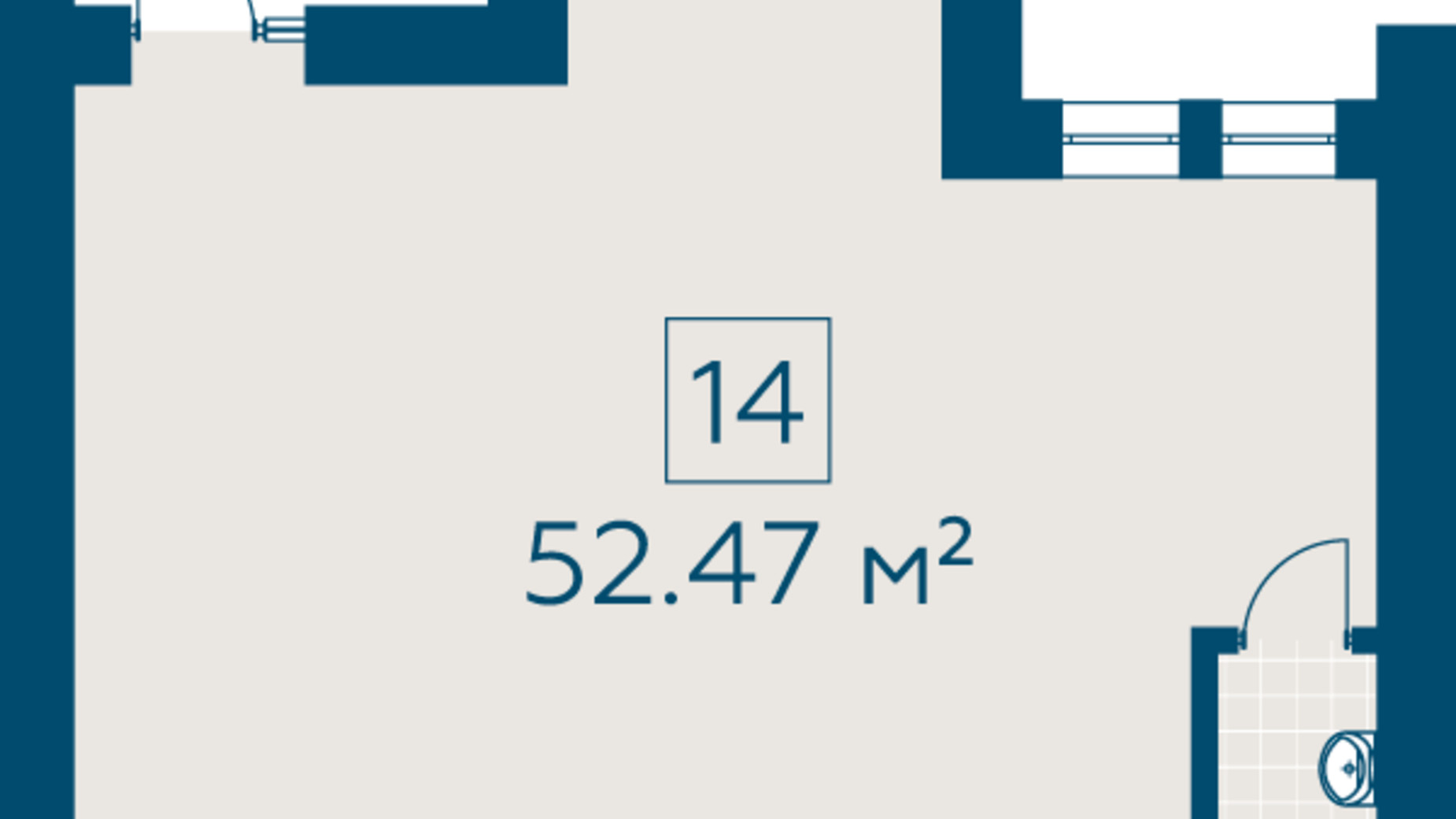 Планування приміщення в ЖК Київський 52.47 м², фото 275001