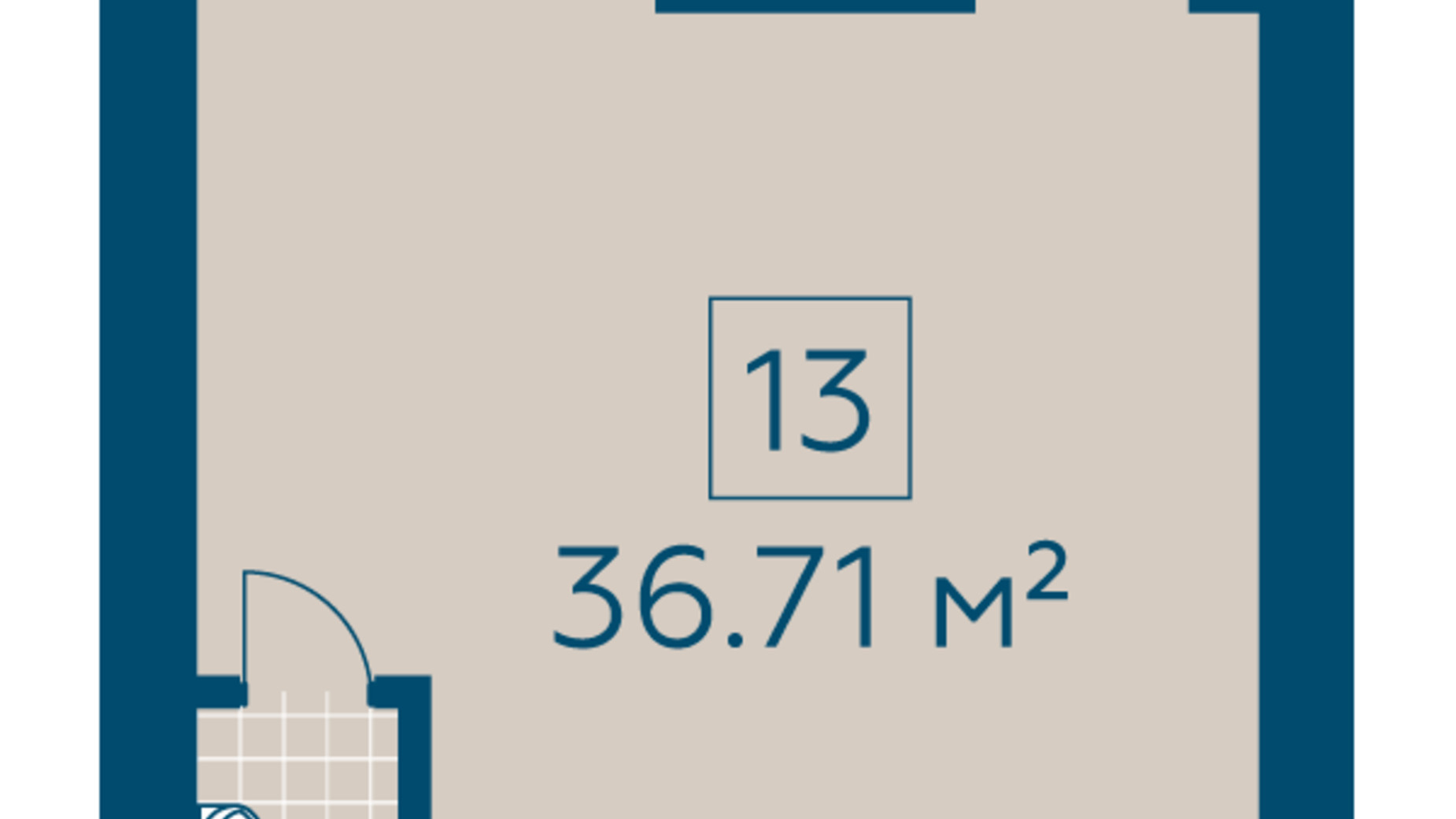 Планировка помещения в ЖК Киевский 36.71 м², фото 275008