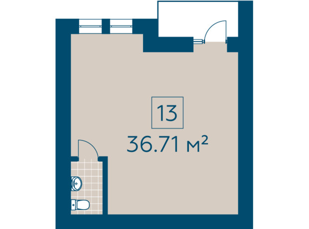 ЖК Киевский: планировка помощения 36.71 м²