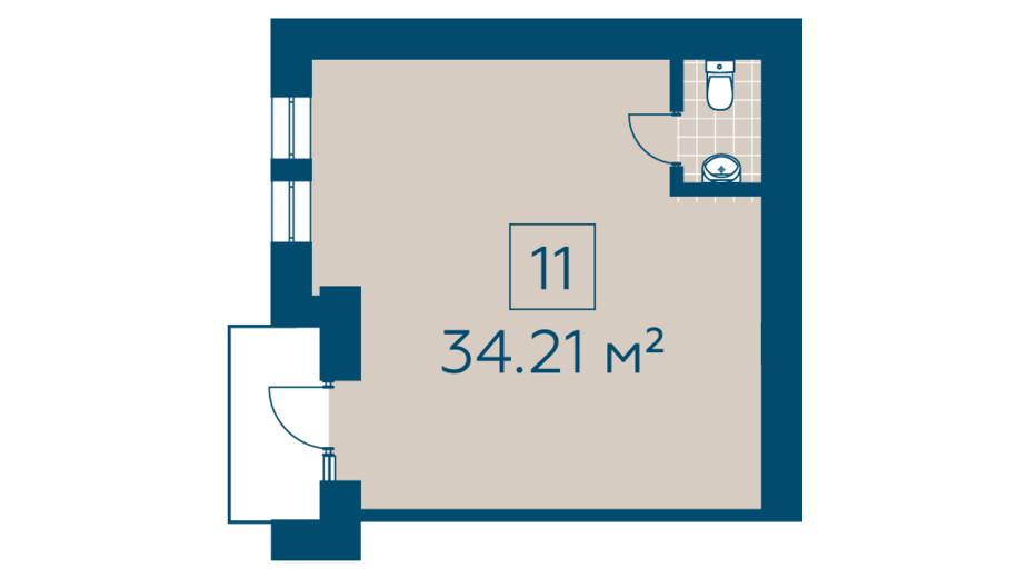 Планування приміщення в ЖК Київський 34.21 м², фото 275019