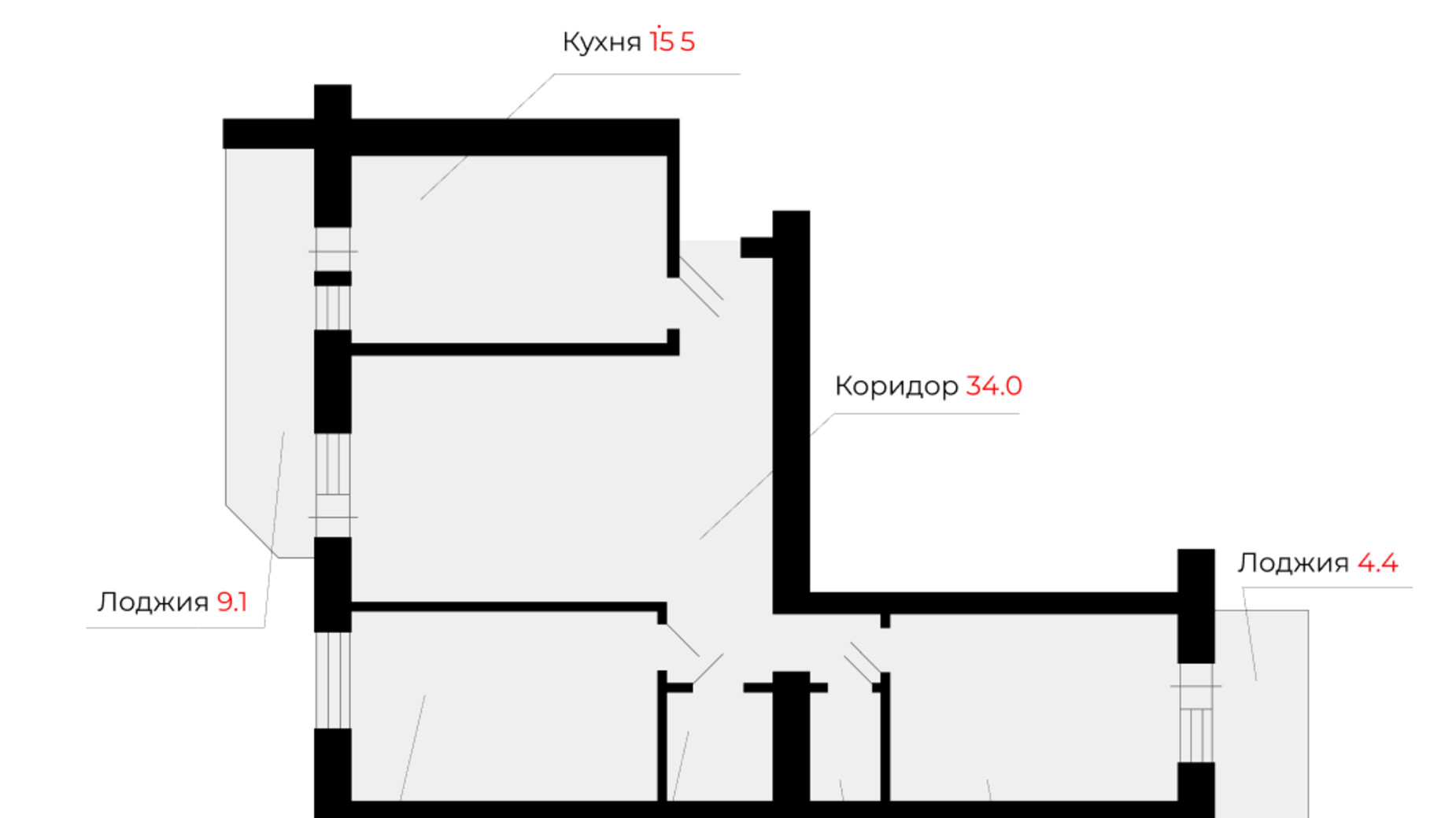 Планировка 3-комнатной квартиры в ЖК Никола Град 99.4 м², фото 275325