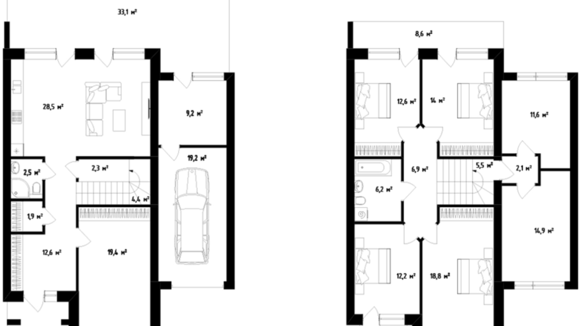 Планировка таунхауса в Таунхаус Вишнёвый 207 м², фото 275677