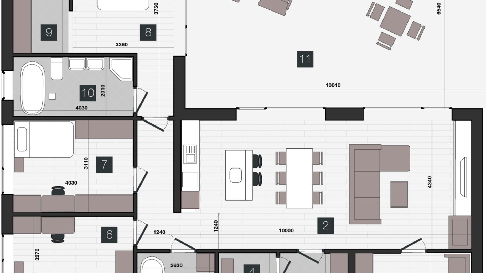 Планировка коттеджа в КГ Zenhouz 188.64 м², фото 275793