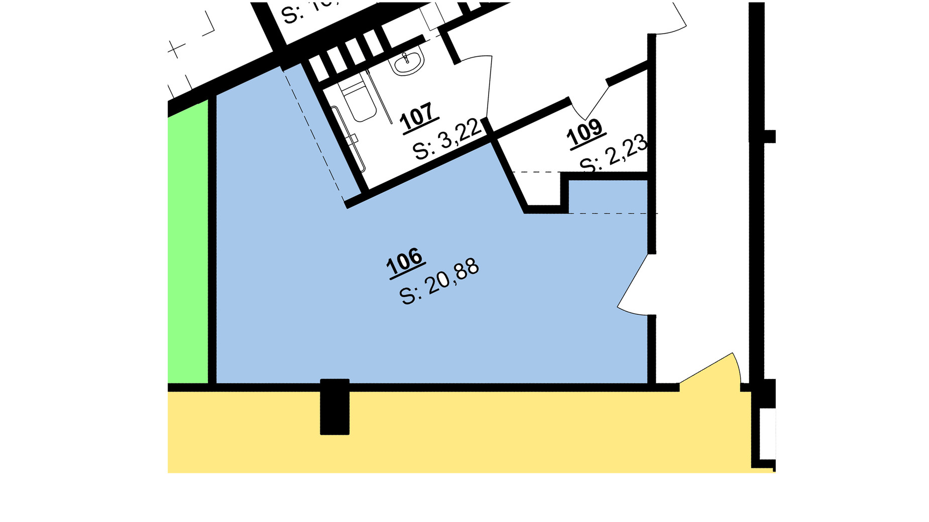 Планировка помещения в БЦ London (Лондон) 20.88 м², фото 276101