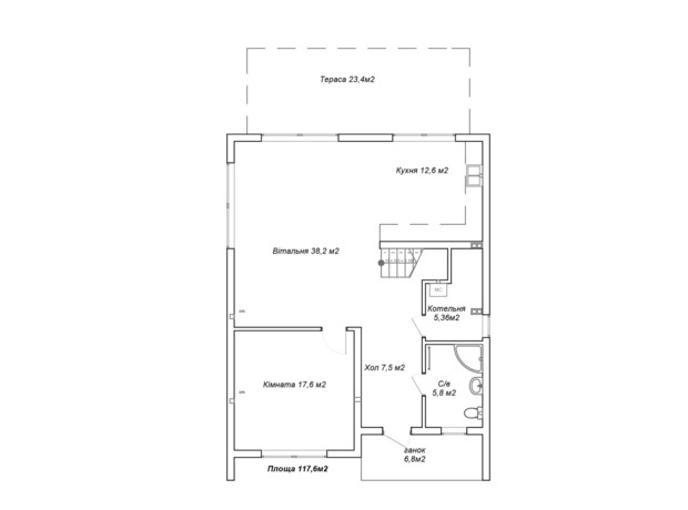 КГ Квітка Полонини: планировка 4-комнатной квартиры 210 м²