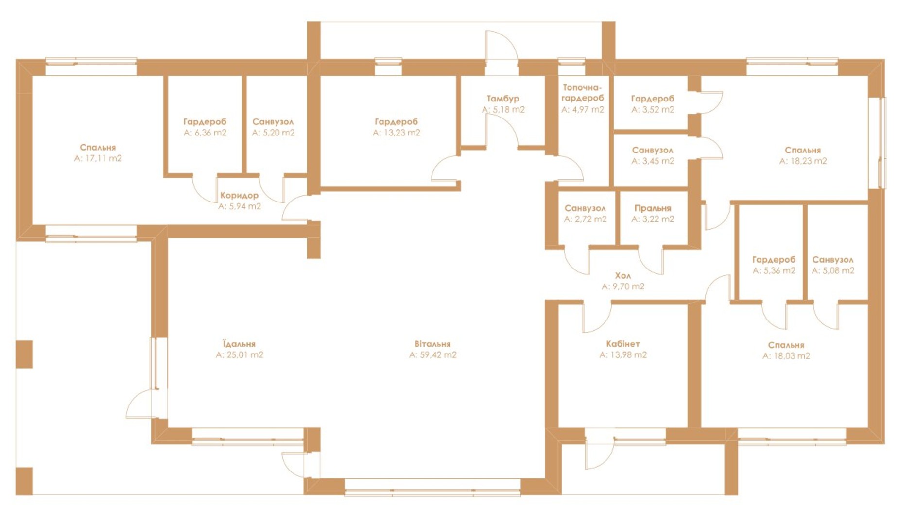 Планировка коттеджа в КГ Sobi Life 261 м², фото 279401