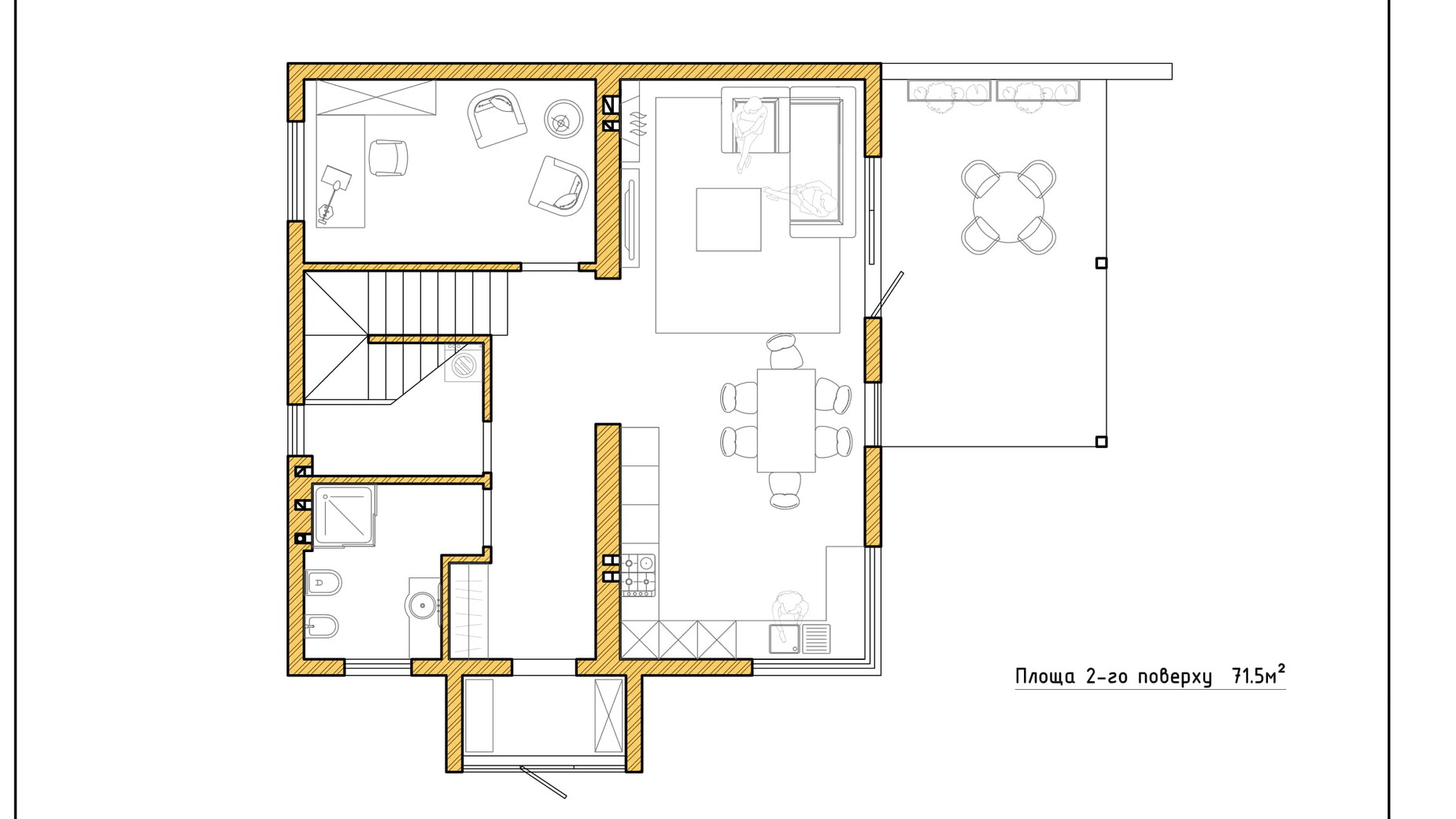 Планировка коттеджа в КГ Солнечный склон 145.5 м², фото 282417