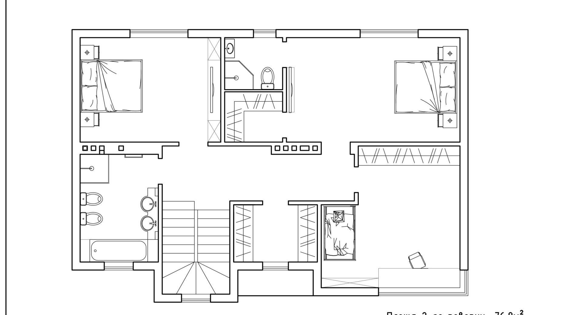 Планировка коттеджа в КГ Солнечный склон 155.6 м², фото 282425