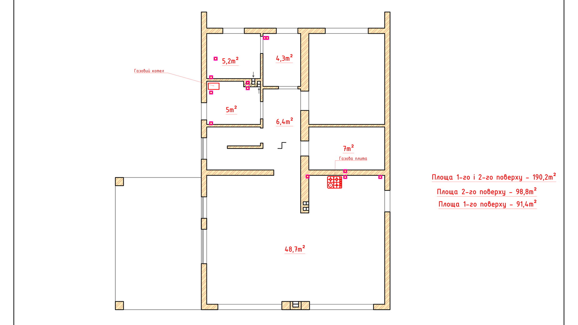 Планування котеджу в КМ Сонячний схил 190.2 м², фото 282449