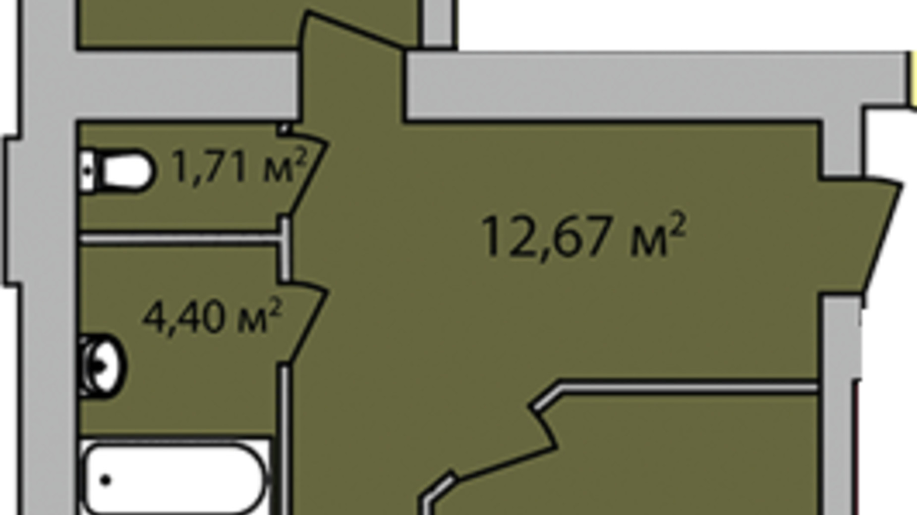 Планировка 2-комнатной квартиры в ЖК Парковый квартал 72.89 м², фото 282857