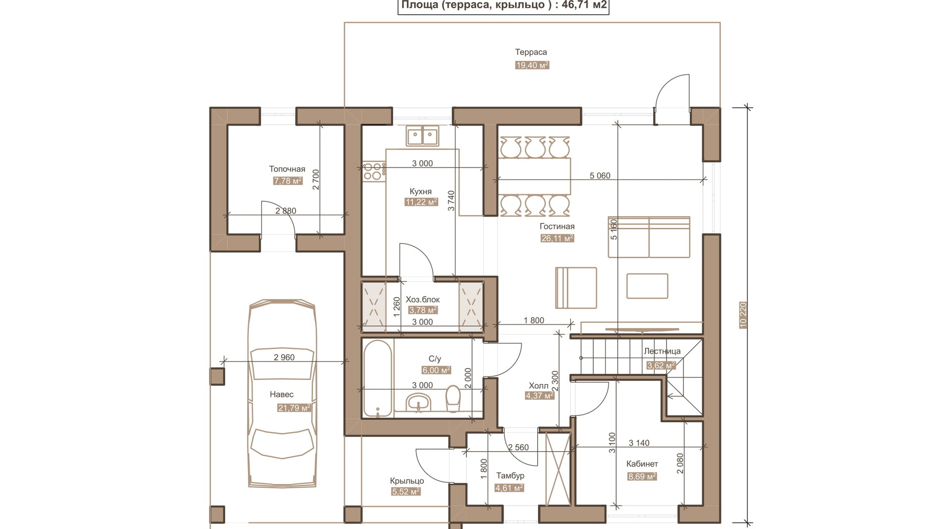 Планування котеджу в КМ Генеральський 150 м², фото 283631