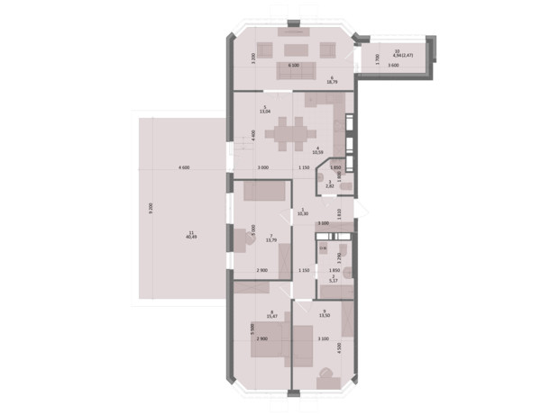 ЖК Дом на Подоле: планировка 4-комнатной квартиры 118.09 м²
