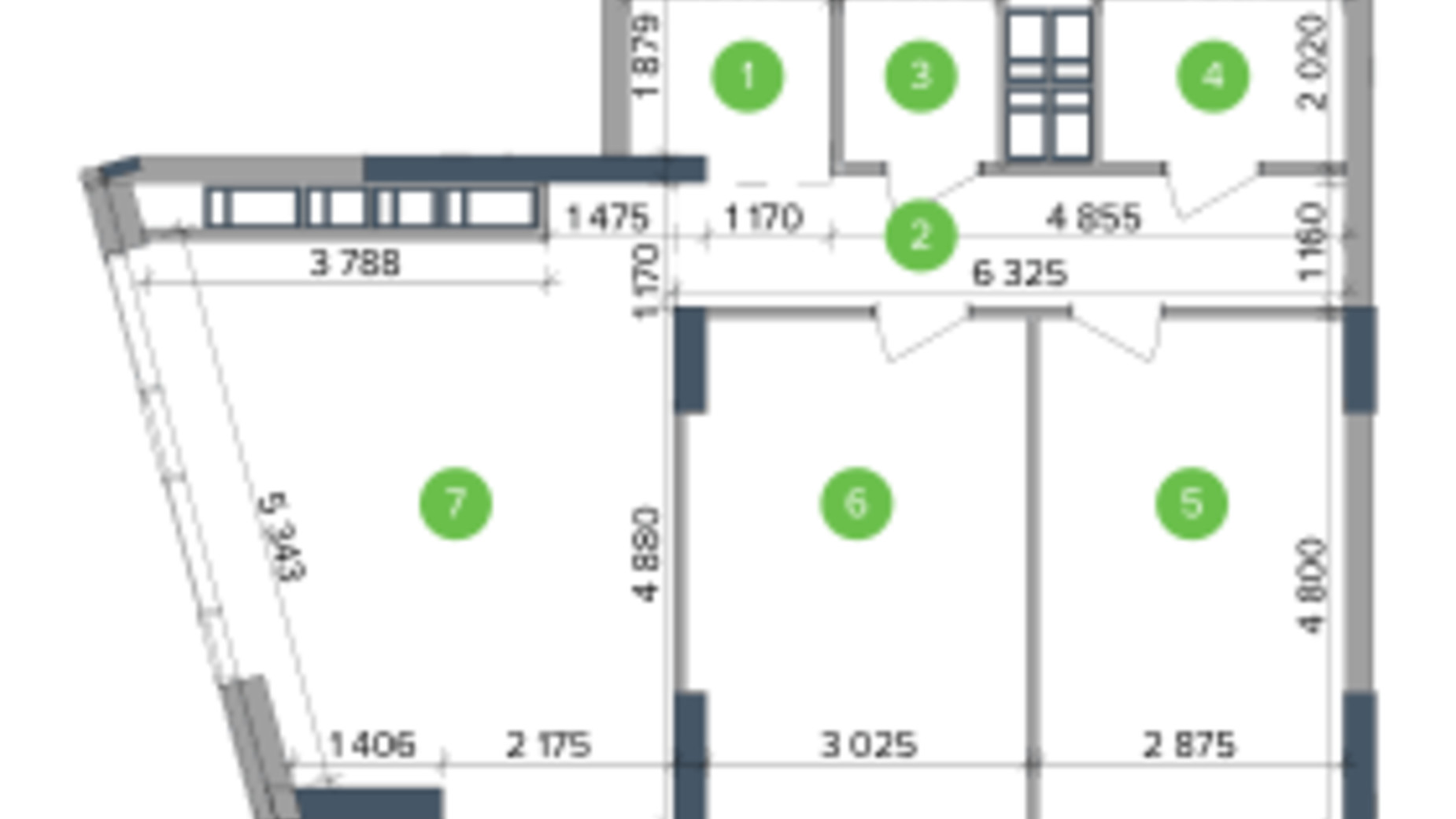 Планування 2-кімнатної квартири в ЖК Метрополіс 71.99 м², фото 287025