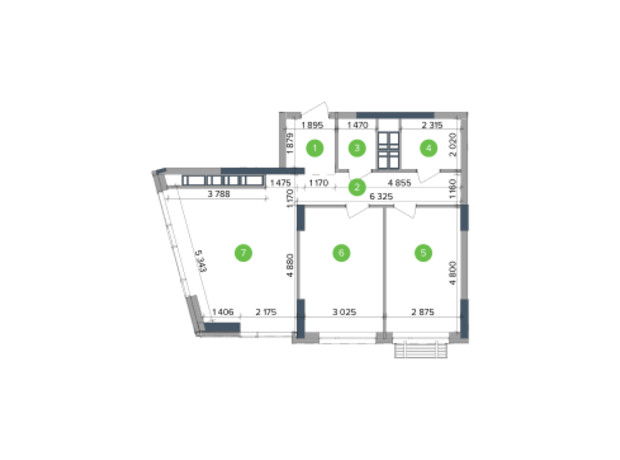 ЖК Метрополис: планировка 2-комнатной квартиры 71.99 м²