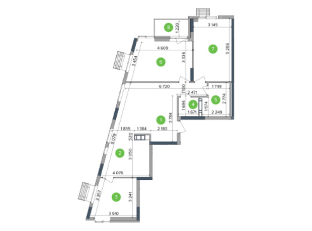 ЖК Метрополис: планировка 4-комнатной квартиры 91.13 м²