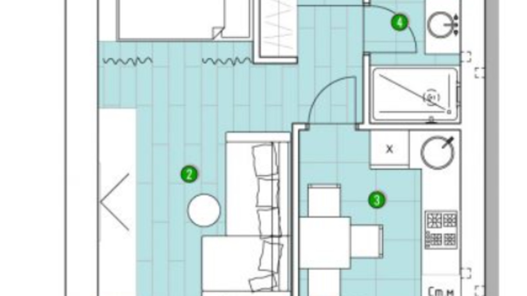Планування 1-кімнатної квартири в ЖК Центральний 32.33 м², фото 288000